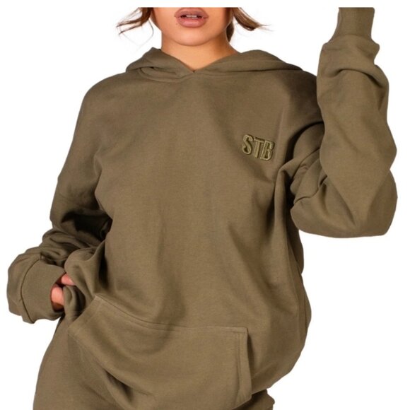 STB Apparel Unisex Hooded Army‎ Green Sweatshirt XSMALL/SMALL - Picture 2 of 7